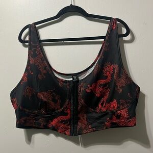 EUC Shein Corset Crop Top with Dragon Print